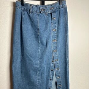 SHEIN Denim Button-Down Pencil Skirt